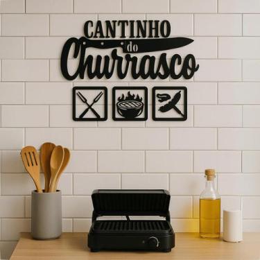 Imagem de Placa Decorativa 4 Peças mdf Cantinho do Churrasco Area Goumert - Grup