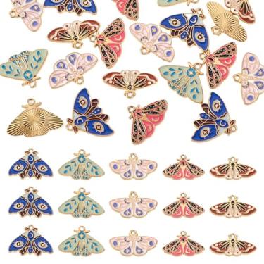 Imagem de Spritewelry 20 peças pingentes vintage borboleta mariposa pingentes de inseto liga esmalte animal pingentes pingentes para fazer joias colar brincos diy suprimentos 5 estilos