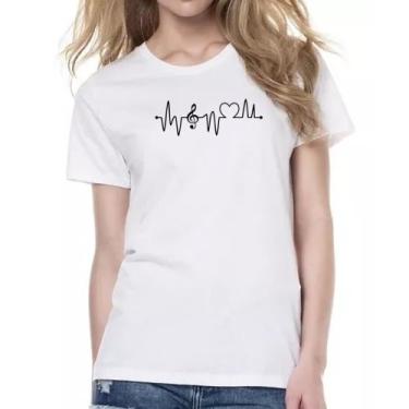Imagem de Camiseta Baby Look Batimento cardiaco musica - Alearts, M