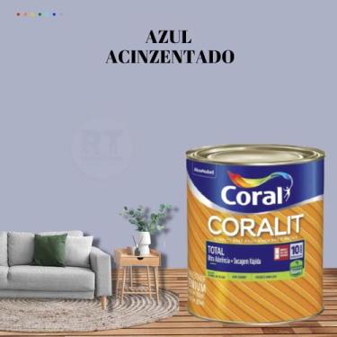 Imagem de Tinta Esmalte Sintético Base Água Cor Azul 800ml Coral Coralit Total Z