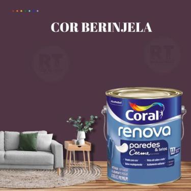 Imagem de Tinta Para Parede Acrílica Coral Renova Cor Roxo 3,2l Lavável Premium 