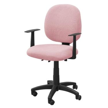 Imagem de Lzyjckh Capa para Cadeira de Escritório e Computador Capa Elástica Elástica 2 Peças Capas Elásticas Universais para Assento de Cadeira de Mesa Protetor de Móveis para Escritório e Casa,Pink