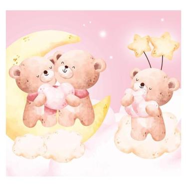 Imagem de Papel de Parede Adesivo Infantil Ursinhos Bebe Quarto Menina - 533pcp 
