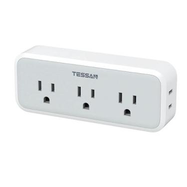 Imagem de Extensor de tomada múltiplo TESSAN Surge Protector de 5 tomadas