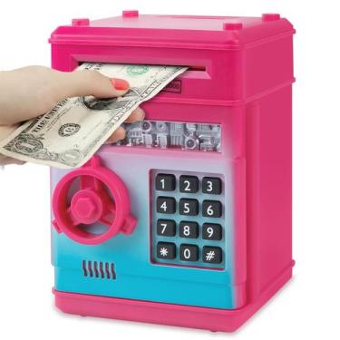 Imagem de Piggy Bank Refasy Kids para meninas com senha e caixa para economizar 