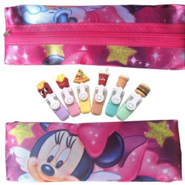 Imagem de Kit Estojo Feminino Escolores Top + Papelaria Fofa  - Estojo's