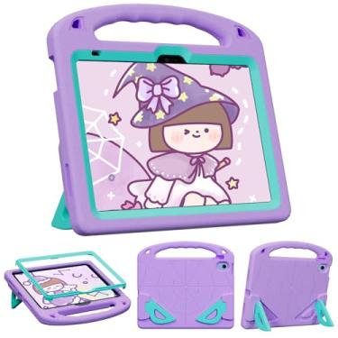 Imagem de LKOOZO Capa infantil para iPad (A16) 11ª geração 11 polegadas 2025/iPad 10ª geração 10,9 polegadas 2022, capa à prova de choque com protetor de tela integrado (roxo claro)