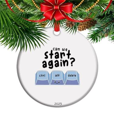 Imagem de Podemos apenas começar de novo? Desculpe presente, enfeite sincero de saudações de desculpas para qualquer ocasião Ctrl Alt Excluir piada de computador