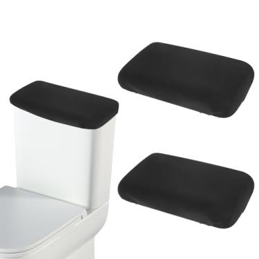 Imagem de 2 peças de tampa de vaso sanitário, tampa universal de vaso sanitário, absorvente lavável, tampa de reserva, protetor elástico elástico, capas de vaso sanitário com fundo elástico para acessórios de