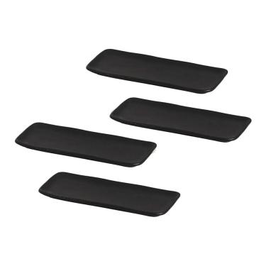 Imagem de Conjunto de Travessas Retangulares Pequenas Porto Brasil Orgânico Preto Matte 22x9,5cm - 4 Peças