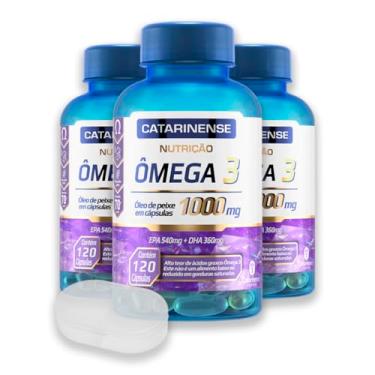 Imagem de Kit 3 Ômega 3 1000mg Catarinense 120 Cápsulas + Porta Cápsulas