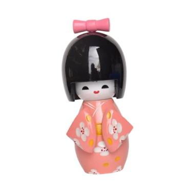Imagem de Ｂｅｓｇａ Boneca de Gueixa Quimono Japonesa Tradicional, Estátua em Miniatura, Estatueta Kabuki Asiática Colecionável para Escritório, Armário, Loja, Rosa, Tamanho real