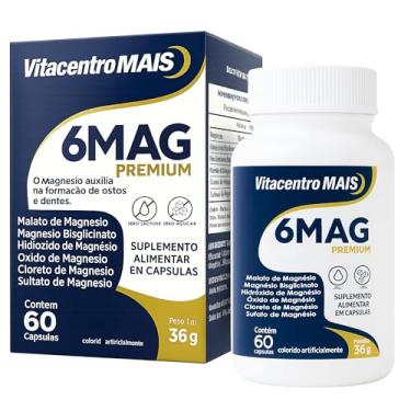 Imagem de 6 Mag Premium 6 Tipos De Magnésio Alta Absorção 60 Cápsulas