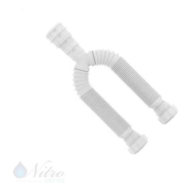 Imagem de 2X Sifão Duplo Tubo Extensivo Branco Pia Cozinha Banheiro Ni