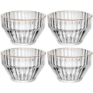 Imagem de Conjunto de 4 Bowls Imperatriz de Cristal com Fio de Ouro 330ml - Wolff