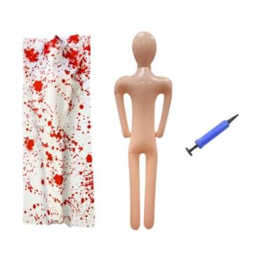 Imagem de Fancyes Manequim inflável de Halloween, corpo morto, cosplay, adereço, decoração de Halloween, boneco para pátio, cemitério ao ar livre, Style B