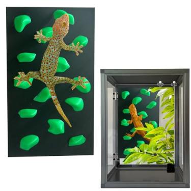 Imagem de Parede de escalada para dragões barbudos escalada pegas de parede de rocha para dragões barbudos acessórios de tanque répteis brinquedo rock suporte de parede (verde)