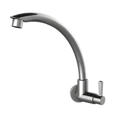 Imagem de Torneira Registro Para Cozinha De Parede Bica Alta Móvel Modelo Ándria Cor Cromado Com Bitola De 1/2" - 3/4" Durín