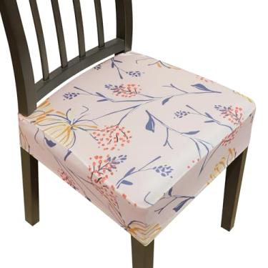 Imagem de Capas de cadeira de jantar, capas de assento para cadeiras de sala de jantar, conjunto de 6, capas elásticas para cadeira de cozinha, capa removível lavável para cadeira de sala de jantar, protetor de