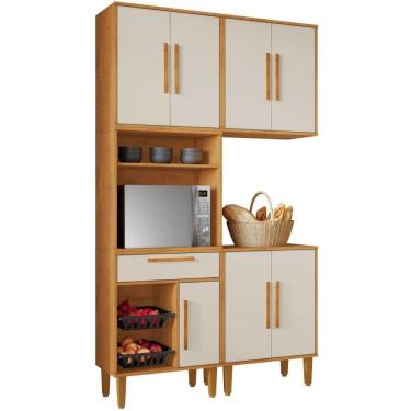 Imagem de Cozinha Completa Lorena 7 Portas 1 Gaveta Nature Off Kaiki Móveis
