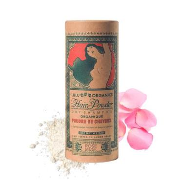 Imagem de Shampoo seco em pó Lulu Organics para cabelos escuros, loiros e oleoso