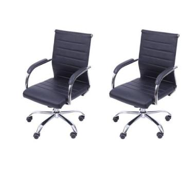 Imagem de Kit 2 Cadeiras para Escritórios Diretor Esteirinha Florença Preto - OR