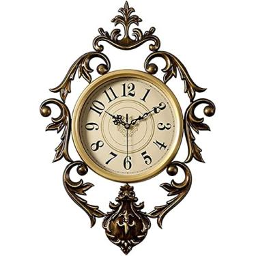 Imagem de Relógio de parede grande moderno relógios de parede de metal rústico, relógio de quartzo analógico retro para casa, decoração de casa de campo para sala de estar, decoração de parede, ornamento de