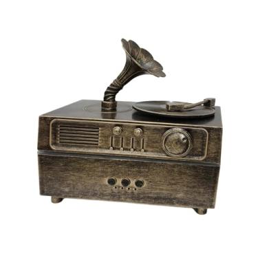 Imagem de IEUDNS Umidificador de fonógrafo giratório, enfeite de mesa, portátil, 2 modos de pulverização de névoa, umidificador de névoa, difusor de aroma para, Bronze