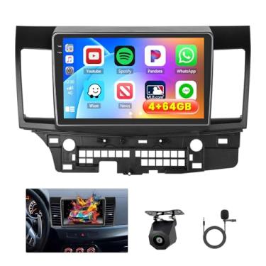 Imagem de Inefala [4G + 64G] Estéreo automotivo Android 15 para Mitsubishi Lancer 2008-2017 com Carplay sem fio/Android Auto, tela sensível ao toque HD de 25 cm com GPS WiFi, Bluetooth, FM/RDS, rádio EQ, SWC