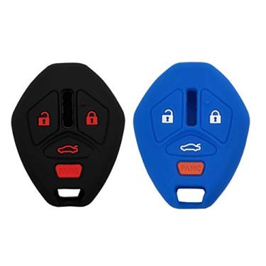 Imagem de Capa protetora de chave de borracha de silicone para Mitsubishi Endeavor Galant Lancer Outlander com 4 botõesALIWEI azul ALSL04GJT