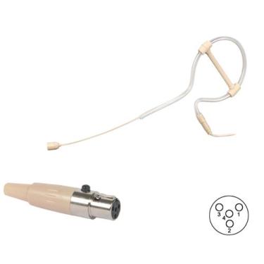 Imagem de Microfone headset c/ fio p/ body pack,Omni,4 mm,XLR 4 pinos - Aj Som  