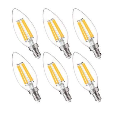 Imagem de Lâmpadas LED de candelabro FLSNT 5,5 W 3500K reguláveis B11 E12, pacot
