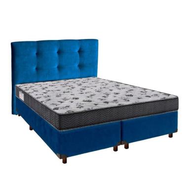 Imagem de Cama Box + Colchão Casal Ortobom D33 Iso100 + Cabeceira Estofada