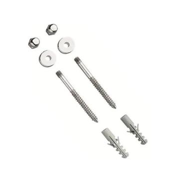 Imagem de Kit Parafuso Inox Cromado 8Mm Fixação Vaso Sanitário E Bidê