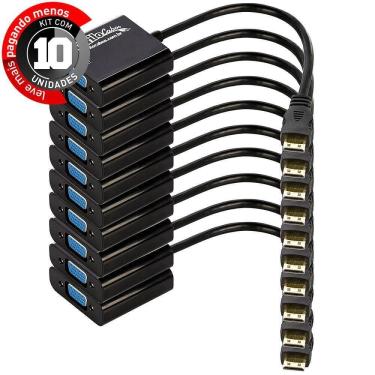 Imagem de Kit Com 10 Cabos Conversor Adaptador Mini Hdmi Para Vga