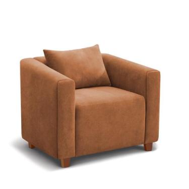 Imagem de Poltrona Decorativa Helena Veludo Terracota - Inova Decorações
