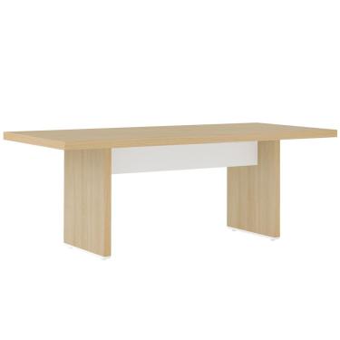 Imagem de Mesa Para Escritório Reunião Home Office Atria Executiva 204x90cm A02 Carvalho Branco - Lyam Decor