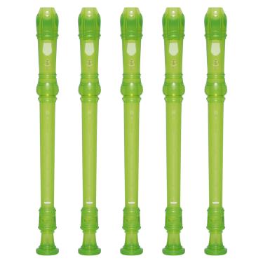 Imagem de Kit 5 Flautas Doce Soprano Barroca Em C YRS-20B Verde Yamaha