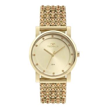 Imagem de Relógio Technos Feminino Crystal Elegance Pulseira Bracelete Dourado- 