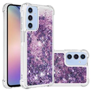 Imagem de Capa de telefone areia movediça com brilho líquido dinâmico para samsung galaxy a05 a05s 4g a15 5g capa de silicone, roxo, para galaxy a05
