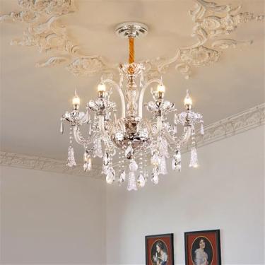 Imagem de Luxo Europeu Vela Cristal Candelabro LED Criatividade Americana Sala de Estar Restaurante Quarto Villa Hotel Edifício Duplex Lâmpada Pendente (A 6 Luzes)