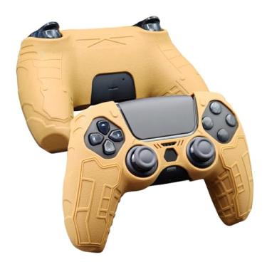 Imagem de Luck&Link Capa tática para controle de PS5, estilo tático antiderrapante | enseada protetora de silicone (amarelo deserto)