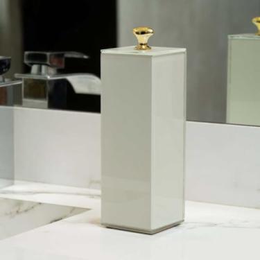 Imagem de Porta ESCOVA DE DENTE de vidro- EFEITO MÁRMORE (Off White)