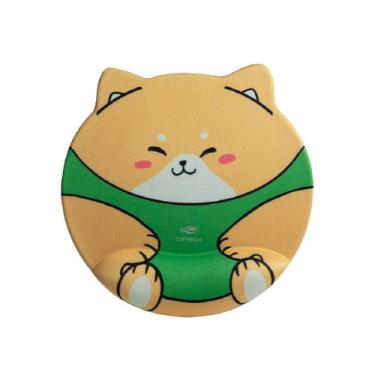 Imagem de Mouse Pad C3Tech MP500GN Ergonômico Gato Verde Com Apoio Gel