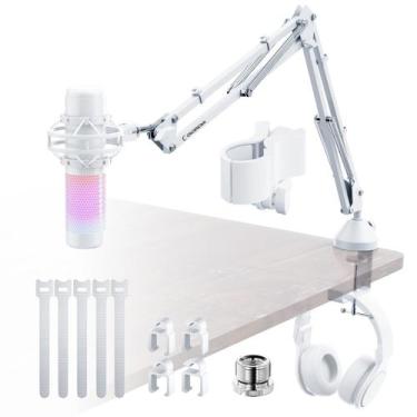 Imagem de Suporte de mesa dobrável para microfone Boom Arm CACENCAN - branco
