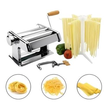 Imagem de Máquina fazer Massa Macarrão Pastel espaguete caseiro aço inox - ZEM