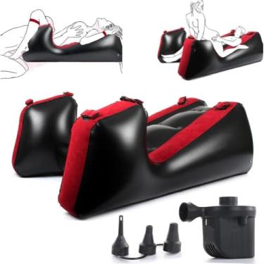 Imagem de Yocare Inflatable Sex Sofa Cushion com Electirc Inflator, PVC Flocked Sex Chair Ramp Furniture with Bondage, Couples Toys Positioning for Deeper Position Support Pillow