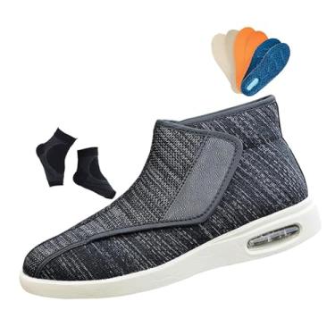 Imagem de Calçado Pés Diabéticos, Calçado De Cano Alto Para Homem Com Malha Antiderrapante E Ajustável Para Edema Diabético, Casa Ampla Confortável Edema Artrítico, Para Artrite E Fascite(Dark gray,50 EU)