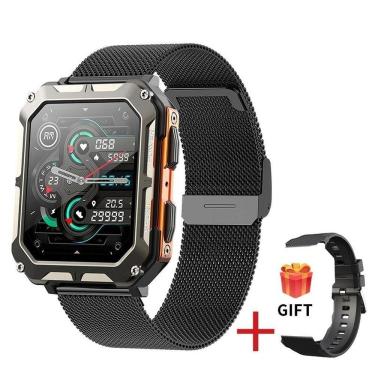 Imagem de Relógio Smartwatch Masculino Foxbox 8763Ewe À Prova D'Água Malha Laranja Chamada Bluetooth