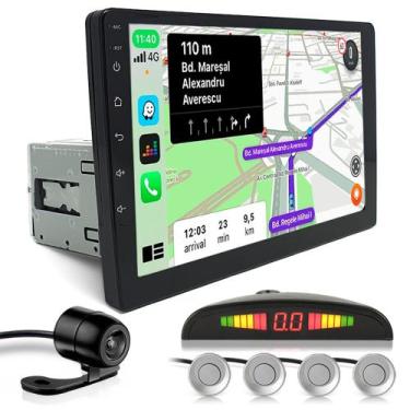 Imagem de Kit Multimídia 1 Din 9 Polegadas + Câmera Ré + Sensor Ré Prata Hilux 2